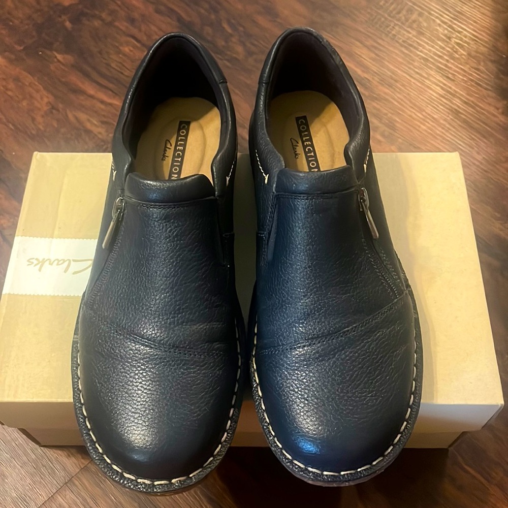 Clarks Tamitha Cattura Blue Leather shoes Size 9 M